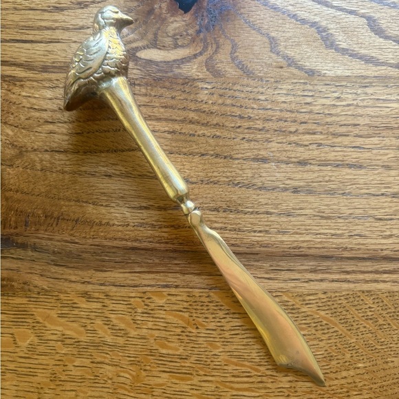 None Other - Vintage Brass Quail Letter Opener